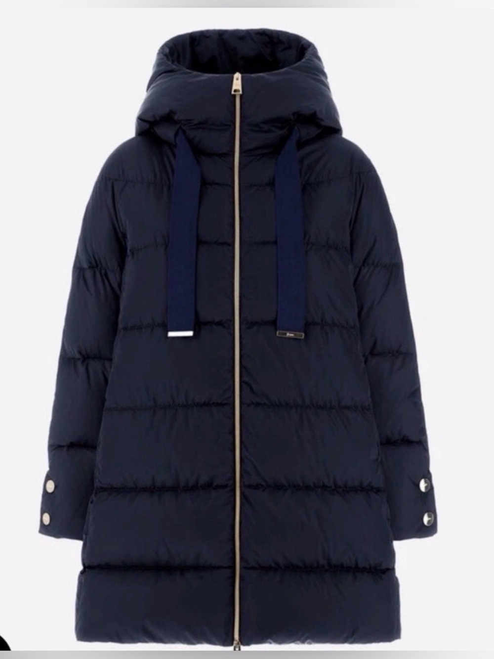 Herno A-Shape Down Jacket In Satin. Color "New Blue". Size 52.
$1080